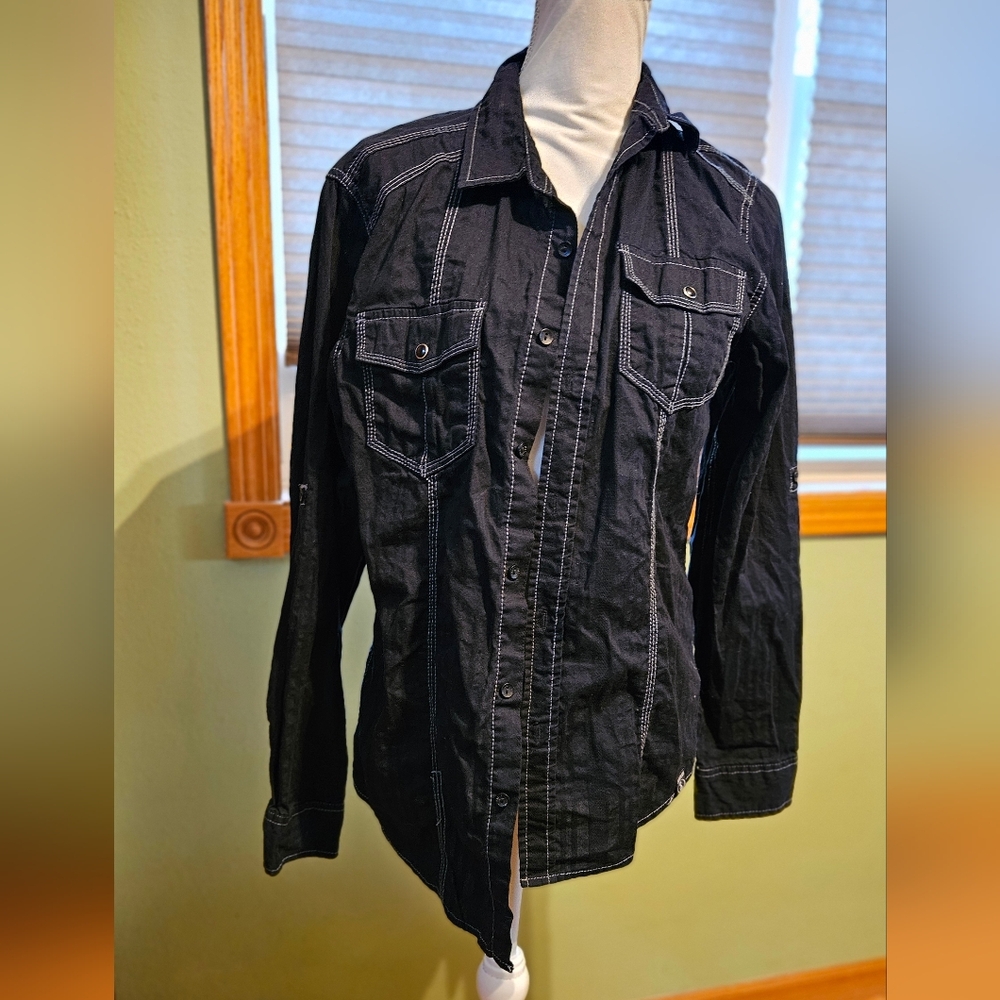 Surplus Men's Black Shirt Slim Fit Size Small